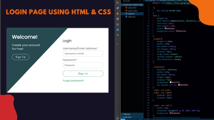 پروژه صفحه ورود ساختهشده با HTML و CSS