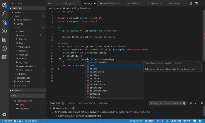 محیط کدنویسی جاوا اسکریپت در VS Code